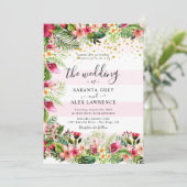 Einfache Einladung zur Hochzeit von Blume (Stehend Vorderseite)