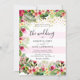 Einfache Einladung zur Hochzeit von Blume