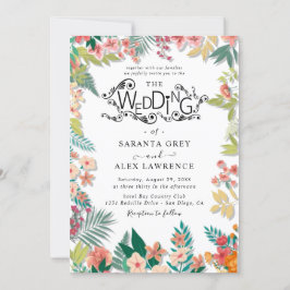 Einfache Einladung zur Hochzeit von Blume