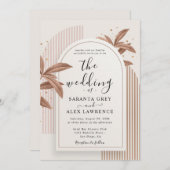 Einfache Einladung zur Hochzeit von Blume (Vorne/Hinten)