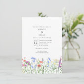 Einfache Einladung zur Hochzeit von Wildblumen (Stehend Vorderseite)