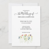 Einfache Einladung zur Hochzeit von Wildblumen (Vorderseite)