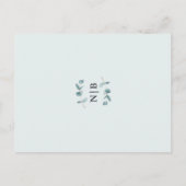 Einfache Einladung zur Hochzeitsempfehlung Eukalyp (Rückseite)