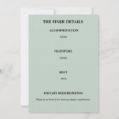 Einfache Einladung zur Hochzeitsempfehlung Eukalyp (Rückseite)