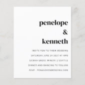 Einfache Einladung zur Hochzeitsfeier (Vorderseite)