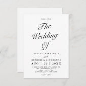 Einfache Einladung zur Hochzeitsfeier (Vorne/Hinten)