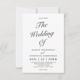 Einfache Einladung zur Hochzeitsfeier