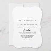 Einfache Einladung zur Hochzeitsfeier der klassisc (Vorderseite)