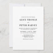 Einfache Einladung zur Hochzeitsfeier für moderne (Vorderseite)