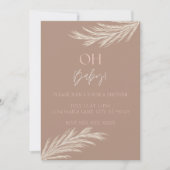 Einfache Einladung zur neutralen Tone Boho Dusche (Vorderseite)