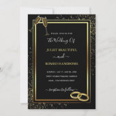 Einfache Einladung zur Personalisierten Schwarzen (Vorderseite)