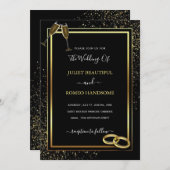 Einfache Einladung zur Personalisierten Schwarzen (Vorne/Hinten)