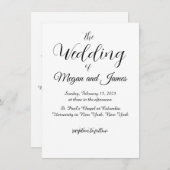 Einfache Einladung zur Schwarz-Weiß-Hochzeit (Vorne/Hinten)