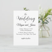 Einfache Einladung zur Schwarz-Weiß-Hochzeit (Stehend Vorderseite)