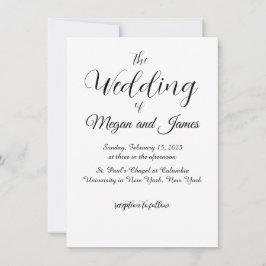 Einfache Einladung zur Schwarz-Weiß-Hochzeit