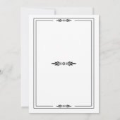 Einfache Einladung zur Schwarz-Weiß-Hochzeit (Rückseite)