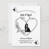 Einfache Einladung zur Schwarz-Weiß-Hochzeit (Vorderseite)