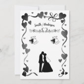 Einfache Einladung zur Schwarz-Weiß-Hochzeit (Rückseite)