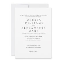 Einfache Einladung zur Schwarz-Weiß-Hochzeit