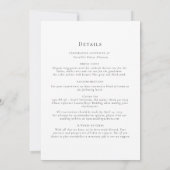 Einfache Einladung zur Schwarz-Weiß-Hochzeit (Rückseite)