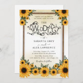 Einfache Einladung zur Sonnenblumenhochzeit (Vorne/Hinten)