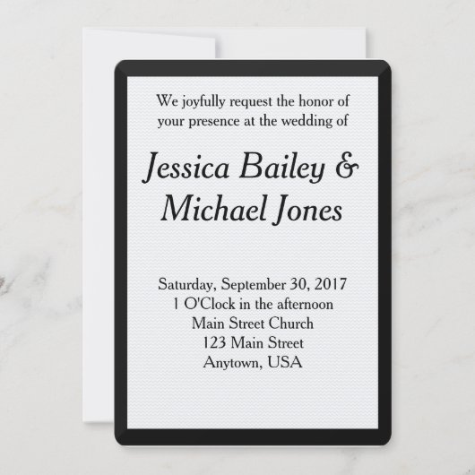 Einfache Einladung zur Zickzack Hochzeit (Vorderseite)