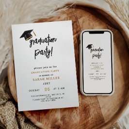 Einfache Einladungen für eine moderne Graduierungs