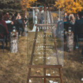 Einfache Einladungen für Hochzeiten Minimalistisch Acrylschild