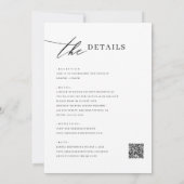 Einfache Einladungen für Hochzeiten mit QR-Code (Rückseite)