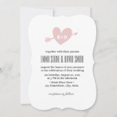 Einfache Einladungen für Hochzeitsfeiern mit rosa  (Vorderseite)