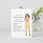 Einfache Einladungen für Pink Baby Girl (Stehend Vorderseite)