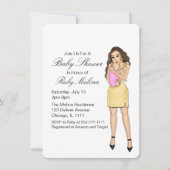 Einfache Einladungen für Pink Baby Girl (Vorderseite)