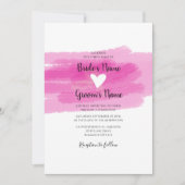 Einfache Einladungen zu Paint Strokes & Heart Wedd (Vorderseite)