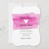 Einfache Einladungen zu Paint Strokes & Heart Wedd (Vorderseite)
