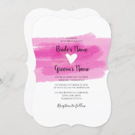 Einfache Einladungen zu Paint Strokes & Heart Wedd