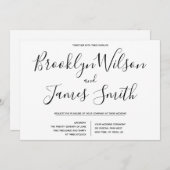 Einfache Einladungen zu Skripthochzeiten (Vorne/Hinten)