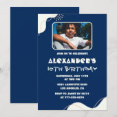 Einfache Einladungen zum 10. Geburtstag Boy Foto N (Vorne/Hinten)