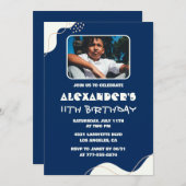 Einfache Einladungen zum 11. Geburtstag der Boy Fo (Vorne/Hinten)