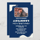 Einfache Einladungen zum 14. Geburtstag der Boy Fo (Vorne/Hinten)