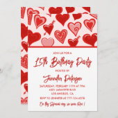 Einfache Einladungen zum 15. Geburtstag für ihre H (Vorne/Hinten)