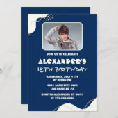 Einfache Einladungen zum 18. Geburtstag Männer Fot (Vorne/Hinten)