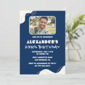 Einfache Einladungen zum 23. Geburtstag Männer Fot (Stehend Vorderseite)