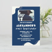 Einfache Einladungen zum 61. Geburtstag Männer Fot (Stehend Vorderseite)