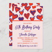 Einfache Einladungen zum 65. Geburtstag Glam Niedl (Vorne/Hinten)