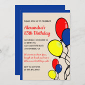 Einfache Einladungen zum 85. Geburtstag Balloons (Vorne/Hinten)