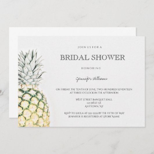 Einfache Einladungen zur Ananas-Brause (Vorne/Hinten)