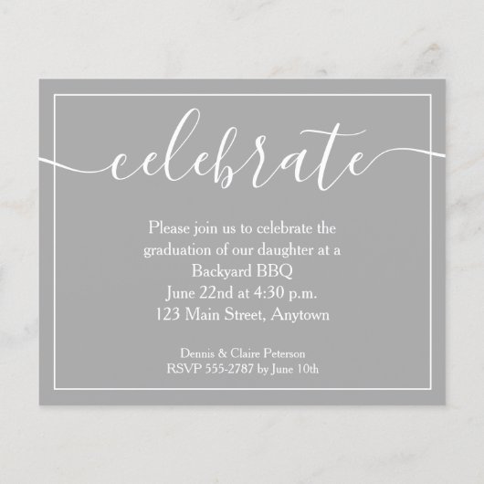 Einfache Einladungen zur Foto-Graduierung (Rückseite)