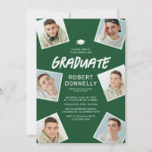 Einfache Einladungen zur Green Graduation Party mi (Vorderseite)