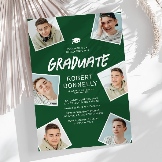 Einfache Einladungen zur Green Graduation Party mi