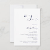 Einfache Einladungen zur Probe in Monogramm (Vorderseite)